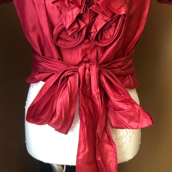 Ruffle Accent Collared Blouse ๐ - Picture 4 of 9
